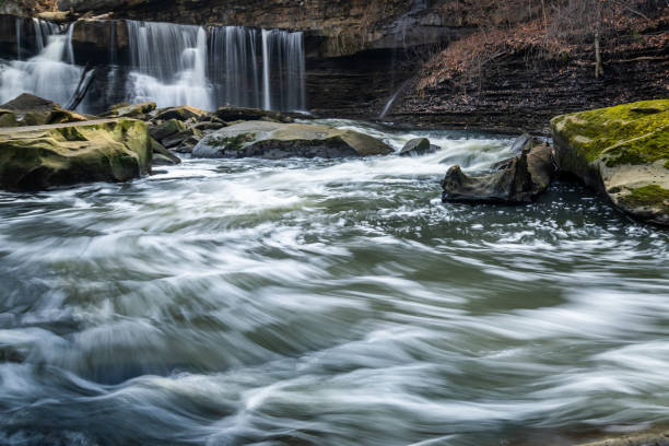 Cascade Falls on a Summer morning.  Matthiessen State Park, Illinois, USA.
