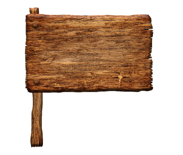 istock Old blank wooden signboard on stick with copyspace signpost 2091250185