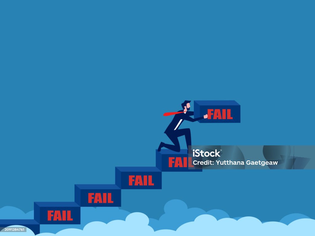 Step Path Failire Develop From Failure Businessmen Learn To Fail As A Path To Their Goals ...