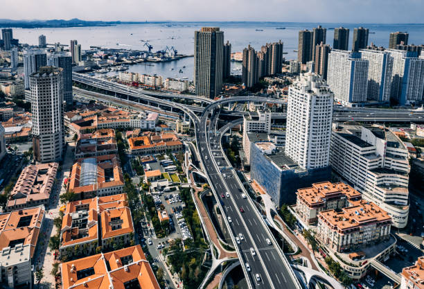 Aerial View of Qingdao Skyline