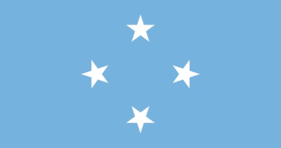 national flag of Federated States of Micronesia in the original size,colours and proportions(10:19)