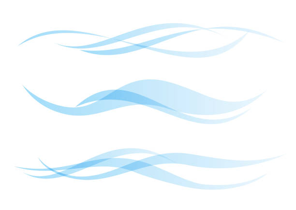 kurvenmaterial-set, das wie der wind fließt - wind stock-grafiken, -clipart, -cartoons und -symbole