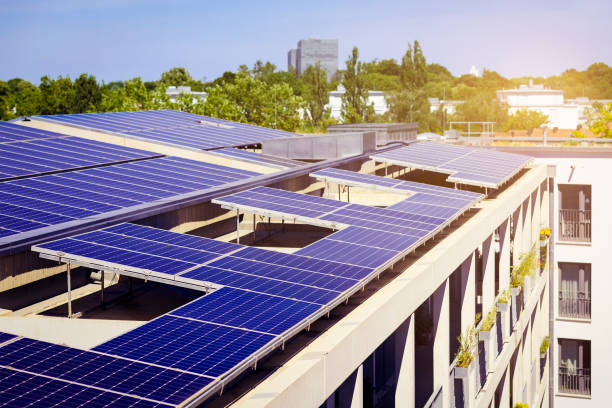 istock Solar Panels Roof of Modern Building 2091366526