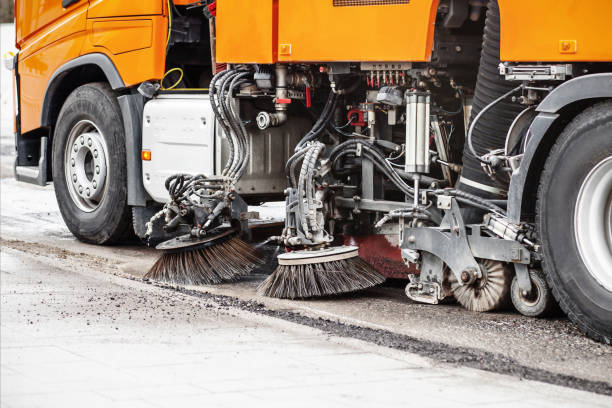 istock Cleaning Asphalt Street Sweeping concept 2091373773