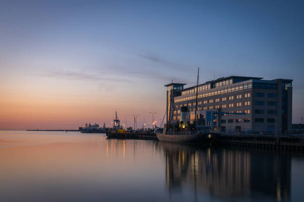 The coast in Malmo after sunset