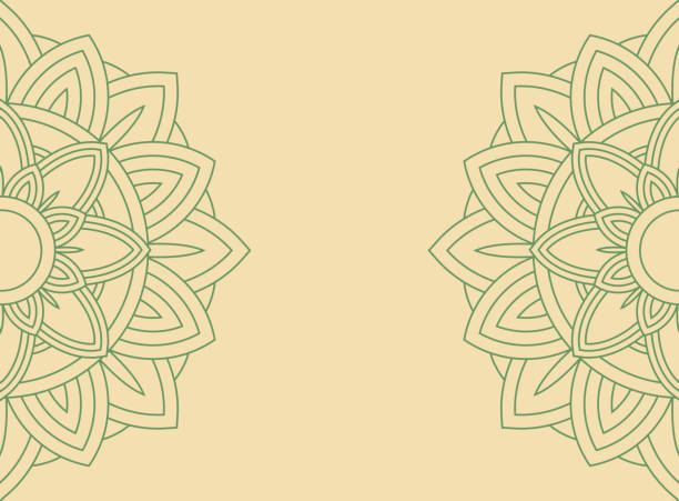 Blossom Mandala Shape Abstract Background Line mandala frame abstract circle frame edge background. indian wedding stock illustrations