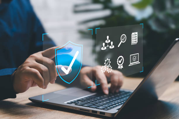istock Quality management and validation process concept, Businessman touching the best quality icon, certification, Quality Assurance QA, Quality Control QC, Standard quality control of product 2091495593