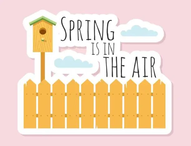 Vector illustration of Spring sticker postcard