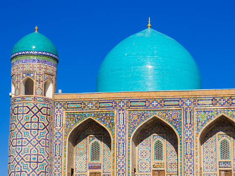 View of Tilla-Kari Madrassah in Samarkand, Uzbekistan