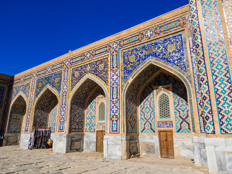 View of Tilla-Kari Mosque in Samarkand, Uzbekistan