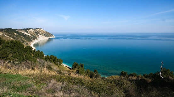 North from Portonovo cliffs are  over 100 mt high