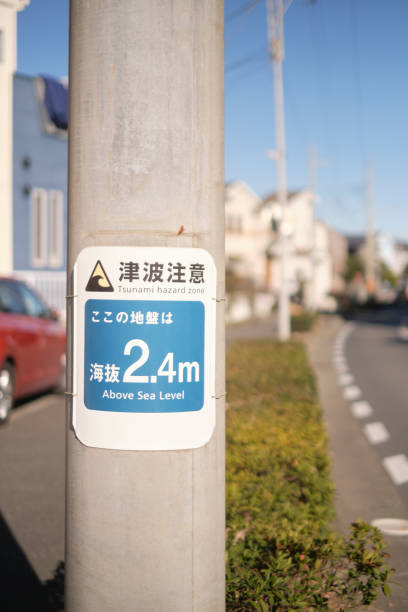 Tsunami hazard zone sign