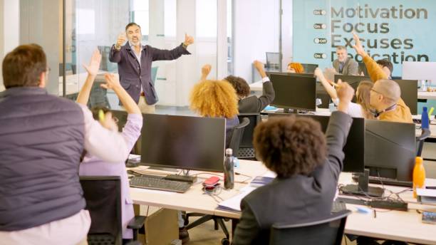 istock Team work celebrating good news in the coworking office 2091571442