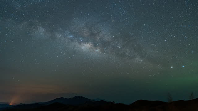 Milky Way Galaxy Time Lapse Over Mountain