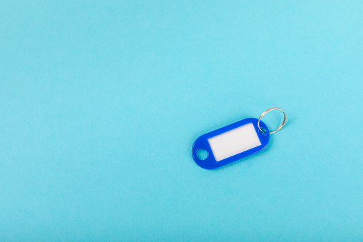 Close-up Blue Electronic Key with ring