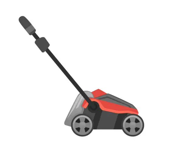 Vector illustration of Lawn mower machine grass cutter gardening tool vector illustration isolated on white background