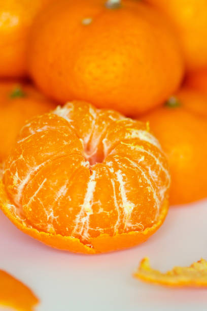 Fresh mandarin oranges background fruit, Fresh and ripe peeled. Placed neatly pattern. Except for normal space