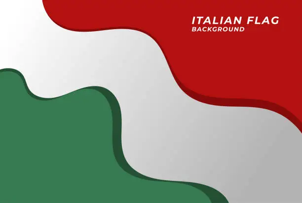 Vector illustration of Simple Italian Wave National Flag Color Background Vector