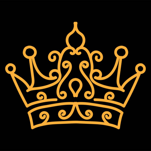 elegant luxury king queen crown ornament icon illustration vector - crown gold coat of arms king点のイラスト素材／クリップアート素材／マンガ素材／アイコン素材