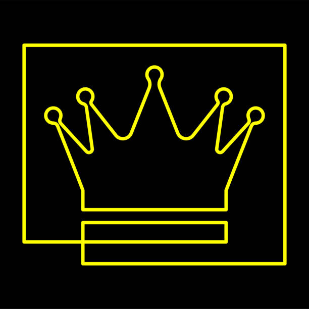 simple minimalist king queen crown line symbol icon illustration vector - crown gold coat of arms king点のイラスト素材／クリップアート素材／マンガ素材／アイコン素材