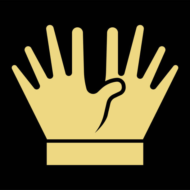 golden hand king queen crown icon symbol illustration vector - crown gold coat of arms king点のイラスト素材／クリップアート素材／マンガ素材／アイコン素材