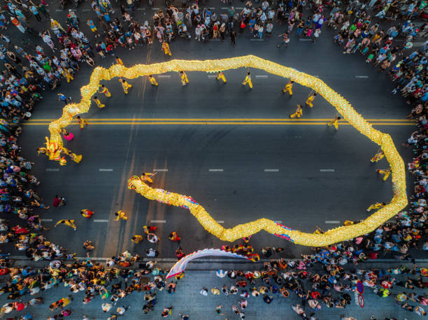 Dragon dance on the street