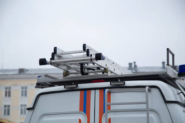 istock A rescue vehicle with a ladder on the roof. 2091706047