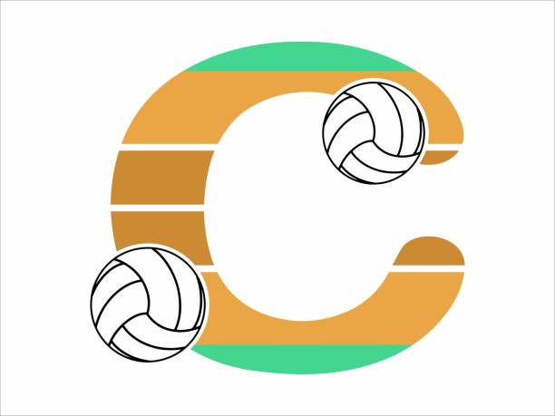 illustrations, cliparts, dessins animés et icônes de volleyball letter and number illustration. volleyball alphabet number illustration. volleyball alphabet letter illustration - block letter a alphabet number