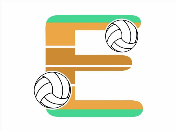 illustrations, cliparts, dessins animés et icônes de volleyball letter and number illustration. volleyball alphabet number illustration. volleyball alphabet letter illustration - block letter a alphabet number