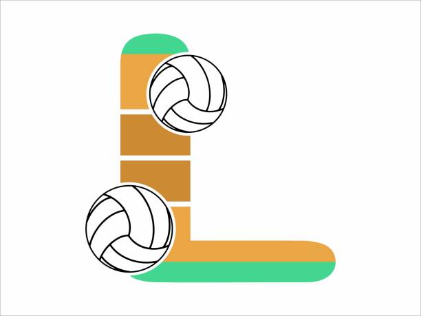 illustrations, cliparts, dessins animés et icônes de volleyball letter and number illustration. volleyball alphabet number illustration. volleyball alphabet letter illustration - block letter a alphabet number