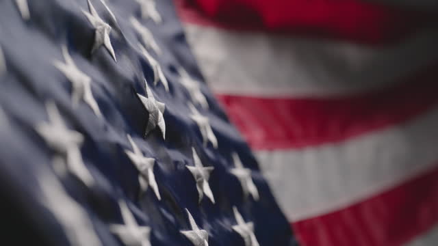 Slow motion shot of the United States flag