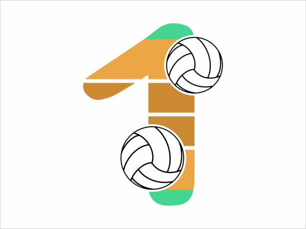 illustrations, cliparts, dessins animés et icônes de volleyball letter and number illustration. volleyball alphabet number illustration. volleyball alphabet letter illustration - block letter a alphabet number