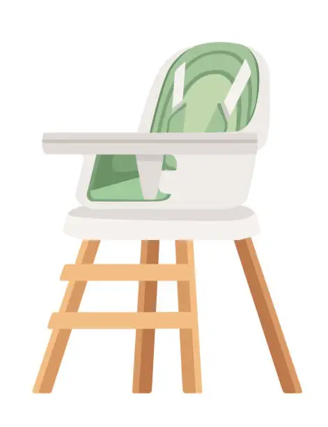 Vector illustration of Green baby chair for feeding vector illustration isolated on white background
