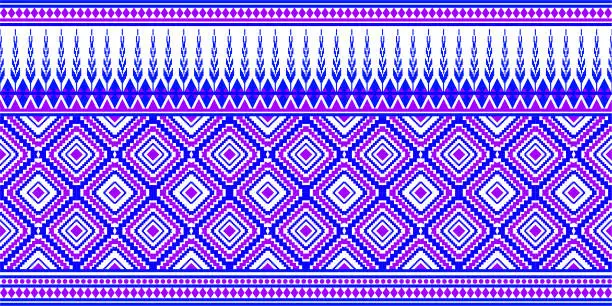 Vector illustration of Thai fabric pattern. Wallpaper vector seamless pattern. Chevron, Herringbone, Polka dot pattern background. abstract geometric with line monochrome trellis. Modern stylish texture.