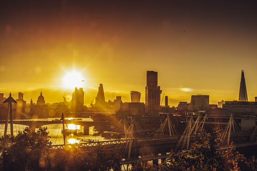 Sunrising over the City of London
