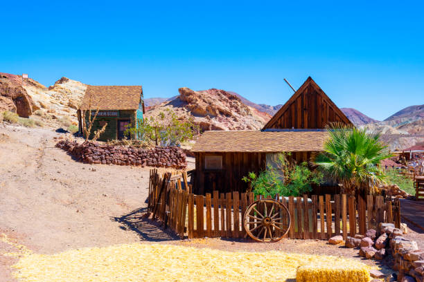 Calico Ghost Town,  California, United States - October 6, 2023: green bottle house