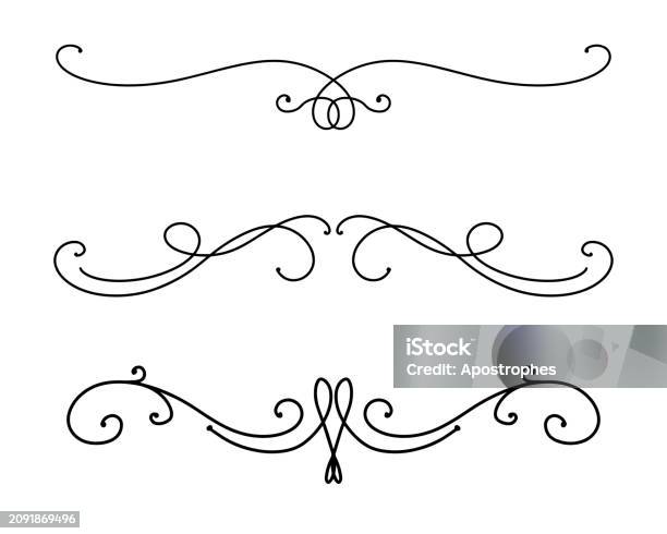 Fancy Design Element Pattern Paragraph Underline Divider Vector Set ...