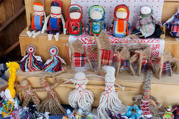 istock Traditional faceless rag dolls are amulets associated with Slavic pagan traditions, as handmade souvenirs or gifts. 2091901312