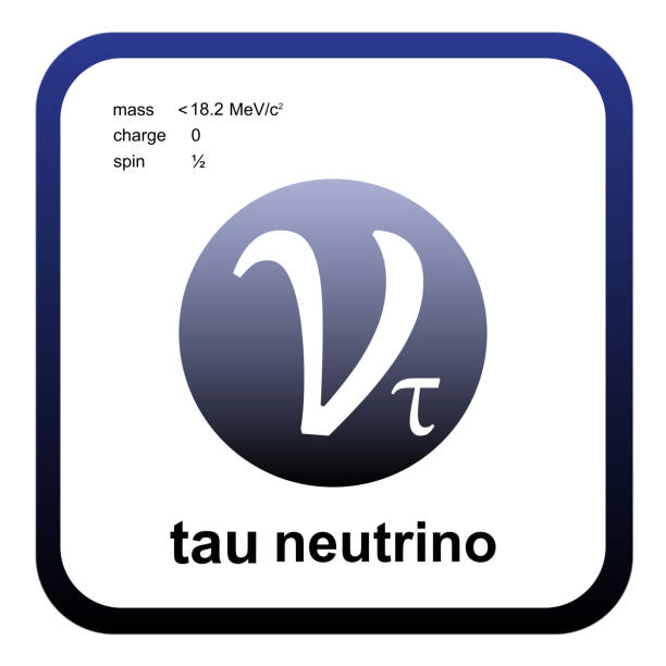 model standardowy cząstek elementarnych - kwarków, leptonów, bozonów cechowania, bozonów wektorowych. neutrino tau. - neutrino stock illustrations