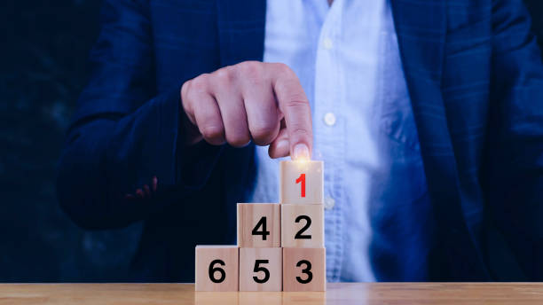 istock Task priority and management concept, The order of priority in any activity, Set work priority, arrange to do list. Hand arranging Wooden cube blocks with number first, second, third, four, five and six. 2092015863