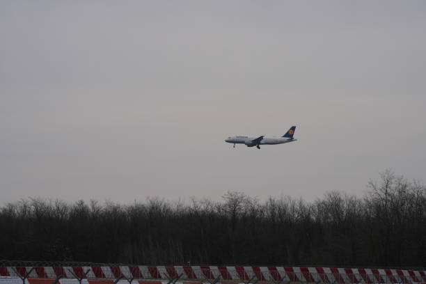 Ferno, Italy - March 17, 2024: planes at Malpensa international airport
