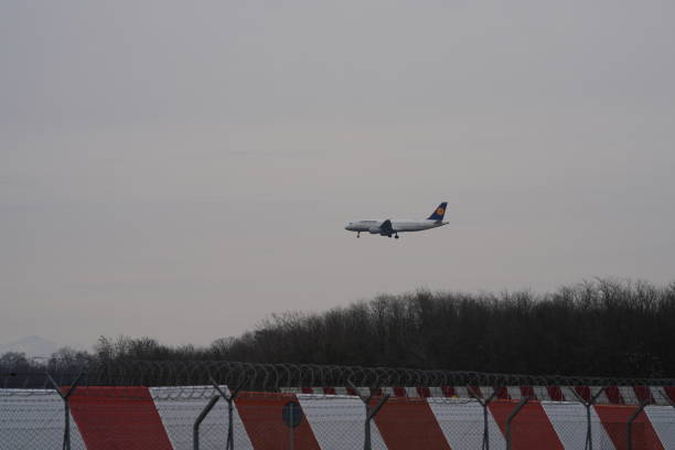 Ferno, Italy - March 17, 2024: planes at Malpensa international airport