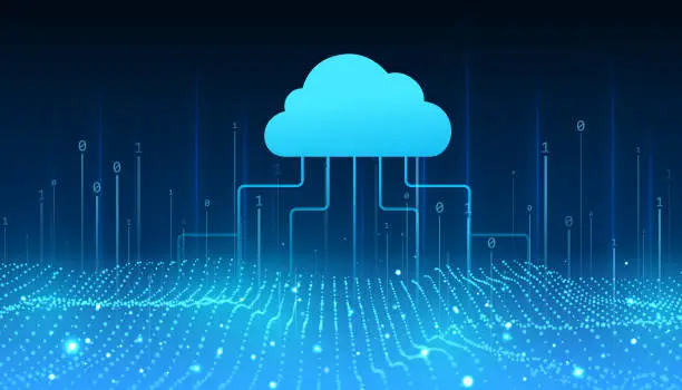Vector illustration of Cloud - abstract technical background