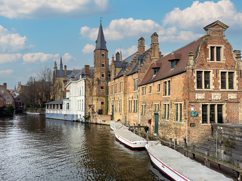 -Brugge-, Belgium. The historic city center is a major UNESCO World Heritage Site.