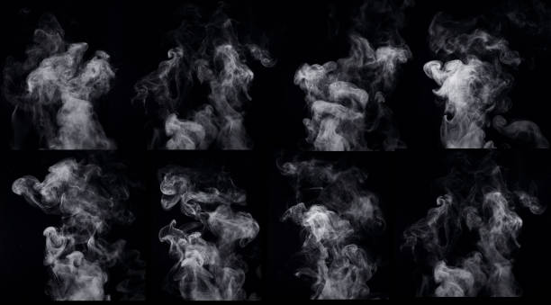istock Several options of form water steam, isolated on a black background. 2092266151