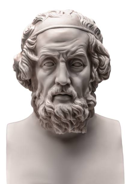 istock Plaster bust of Homer, classical sculpture copy. Vertical. Isolate. No background 2092335055