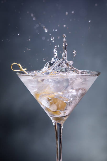 istock Blue cheese stuffed olives dropped in a martini 2092442996