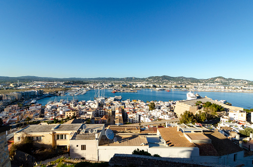 The port or Ibiza as seen from the top of Ibiza Old Town / Dalt Bila