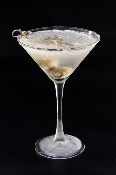 istock Chilled vodka martini with bleu cheese stuffed olives 2092493223