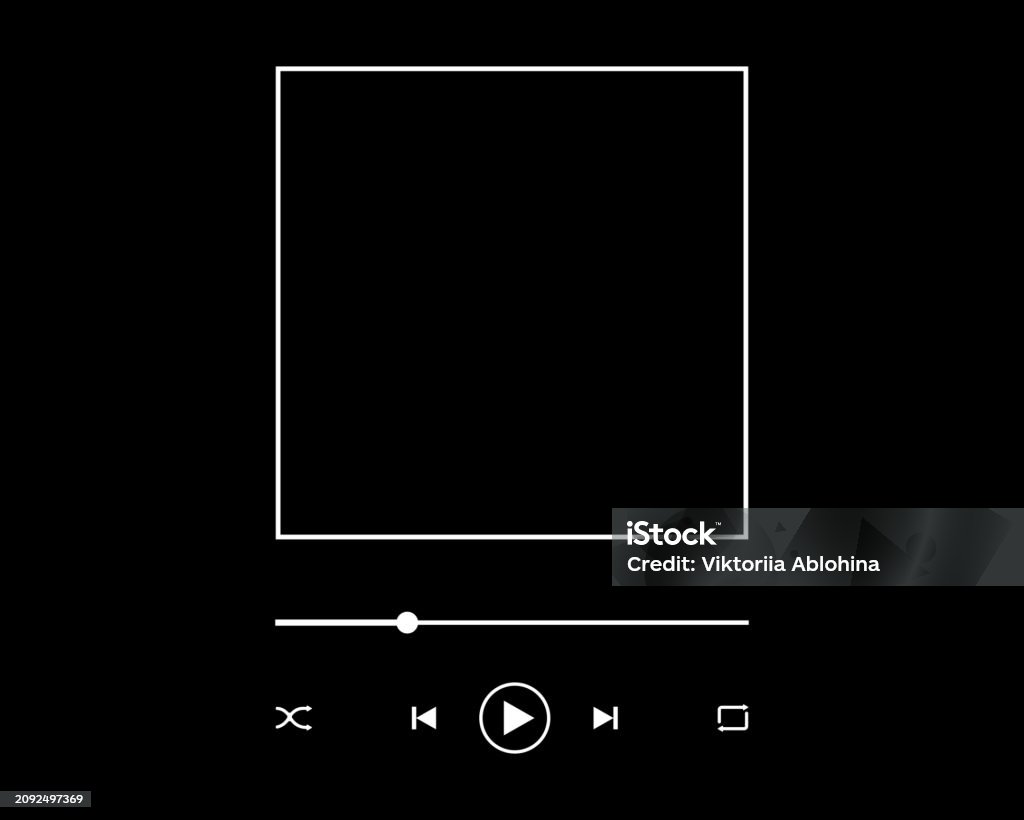 Audio Player Interface Template With Album Cover Frame Slider Progress ...